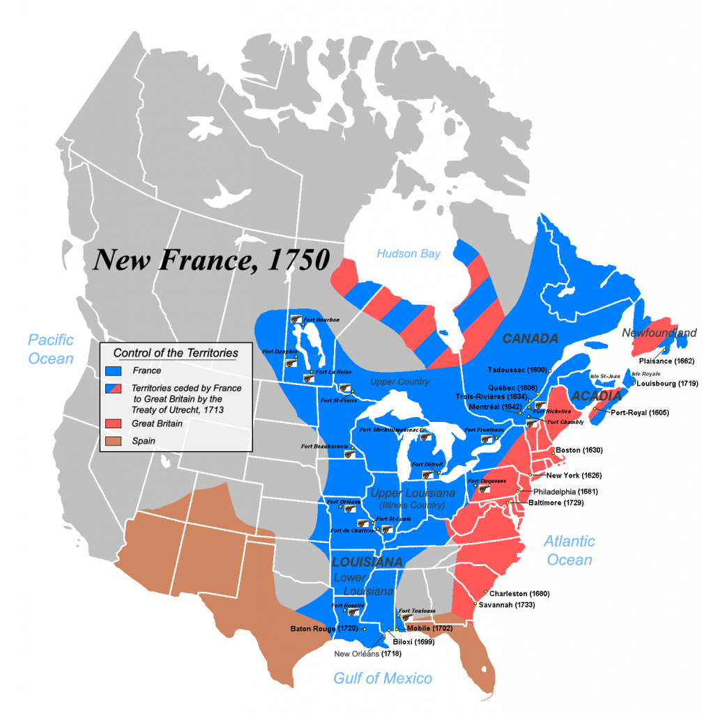 Territorio de Luisiana en 1750