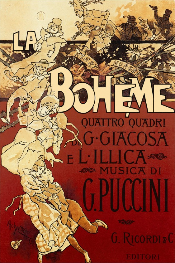 La Bohème. Poster de A. Hohenstein, 1896